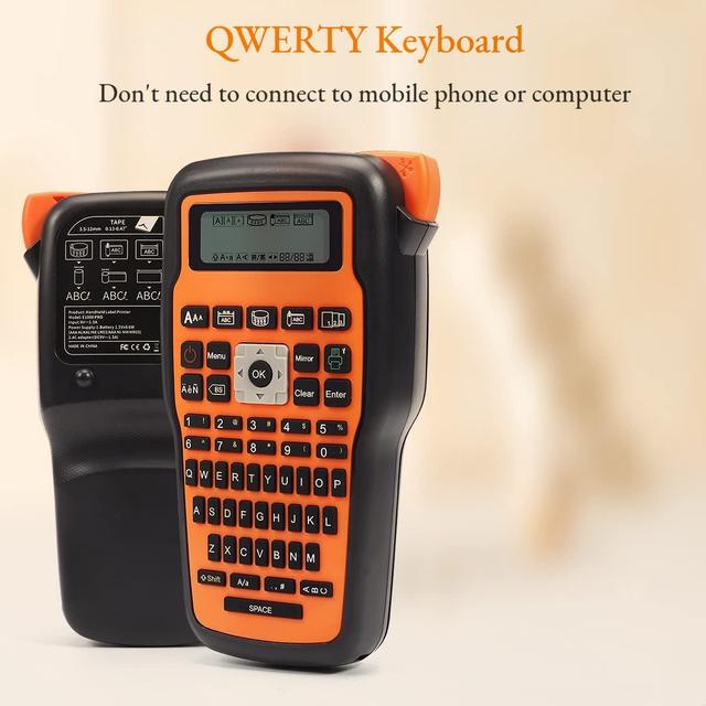 Handheld Label Maker Machine com teclado QWERTY, impressora de etiquetas  para casa, organização do escritório, industrial, E1000 Pro - AliExpress
